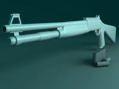 Auto Shotgun Low-poly 3D model