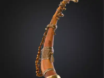 Traditional Indian Shehnai Low-poly 3D model