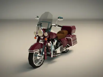 Low Poly Motorcycle 05 Low-poly 3D model