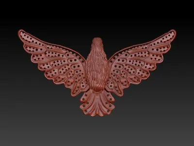 American Winged Eagle Pendant 3D print model buy