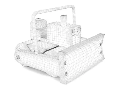Wooden toy bulldozer 09 3D model