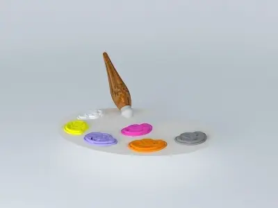 Paint Pallet Free 3D model