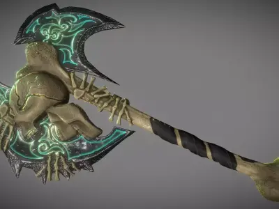 Skelton Axe Low-poly 3D model
