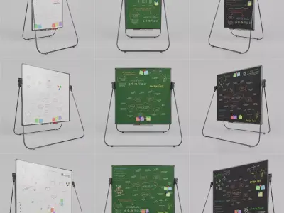 Complete U-Stand Writing Board Collection 3D Model Pack