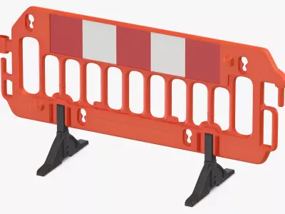 Construction Barrier 01 Orange 1 3D model