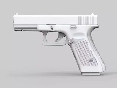 Pistol Glock 17 Gen 5 Low and High Poly 3D model