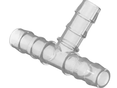 Transparent Irrigation Pipe Tee Joint 3D model