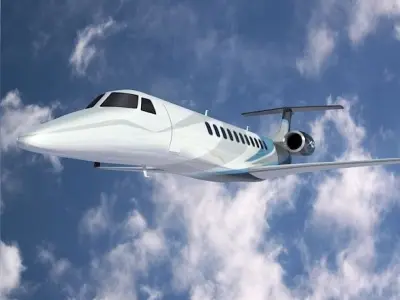 Embraer Legacy 650 business jet Low-poly 3D model