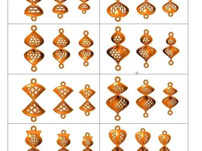 Latkan For Ear Tops Gold 3D model