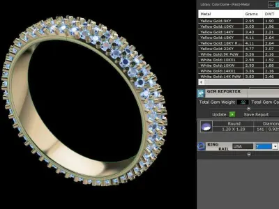 Dainty Cluster Diamond Infinity Band Size7 3D print model