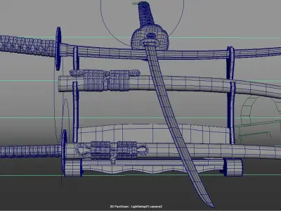 3D katana sword Low-poly 3D model