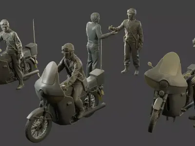 CzechSlovak Communist police Motorcycle CCPM1 Pack1