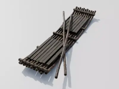 Raft 4k Low-poly 3D model