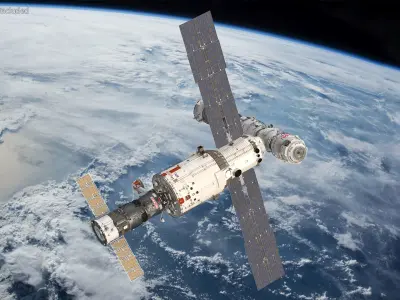 ISS Zvezda Service Module Fully Assembled 3D model