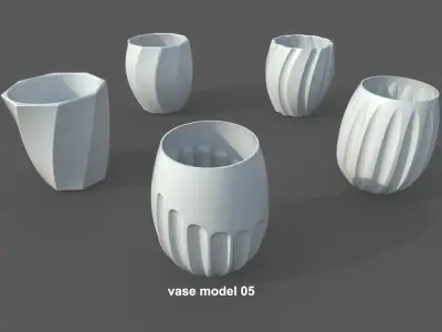 Vase Pack01 - 5 Models Free 3D print model