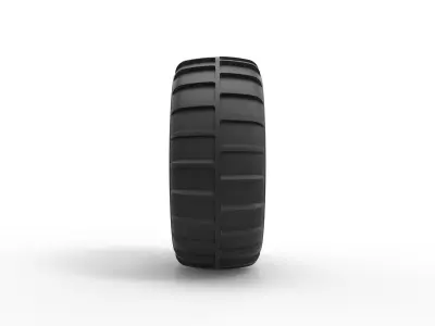 Dune buggy rear tire 14 Scale 1 to 25 3D print model