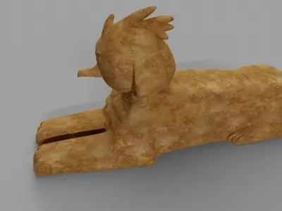 Penguin statue Low-poly 3D model