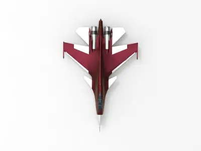 Su-35 Super Flanker type red 3D model