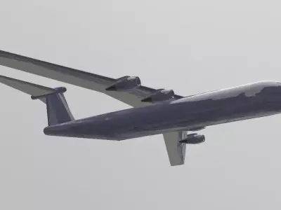 Fictional Military Cargo Plane C-141B Inspired series 3D model