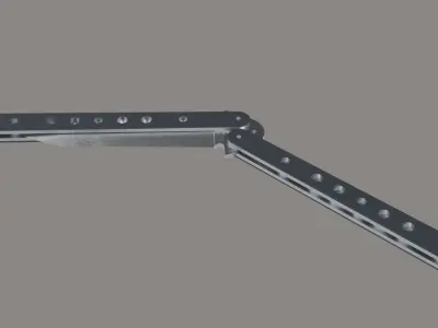 Butterfly knife Low-poly 3D model 2