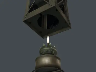 Kerosene Lamp Low-poly 3D model