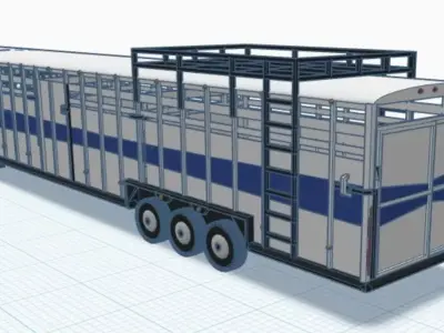 Gooseneck Livestock trailer  3D print model