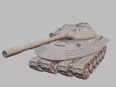 Quad Track Tank Separate Full Size Turret 3D Printable 3D print model