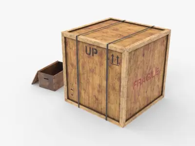 Wooden Boxes Low-poly 3D model