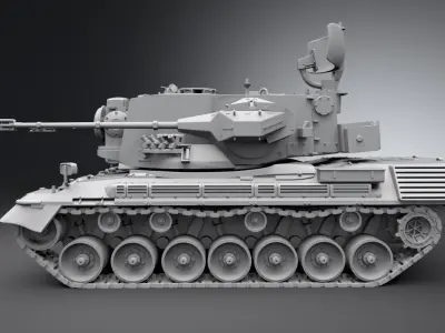 Flakpanzar Gepard Scale Model 3D print model