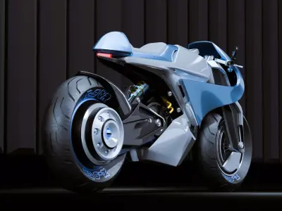 Sci-Fi Racing Motorcycle 3D model