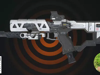 Sci-Fi Futuristic Assault Rifle 3D model