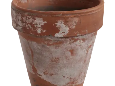  Aged Terracotta Clay Pot Model 
