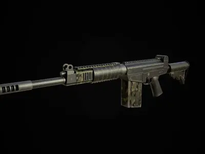 SC-2010 Low-poly 3D model assault rifle Low-poly 3D model