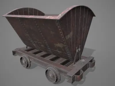 Mine cart Low-poly 3D model purchase