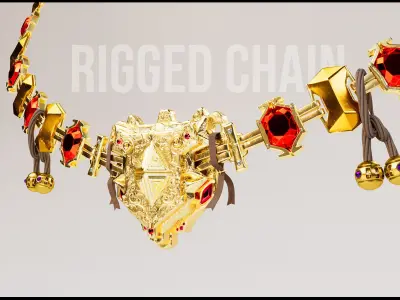 OLD MEDIEVAL BITCOIN NECKLACE - NFT READY 3D model