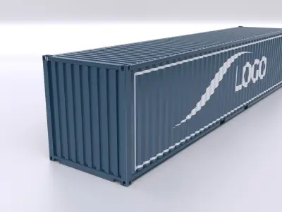 Standart Shipping Container 40ft Rigged 3D model