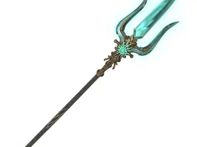 Legendary Trident of Atlantis 3D Model V03 Low-poly 3D model