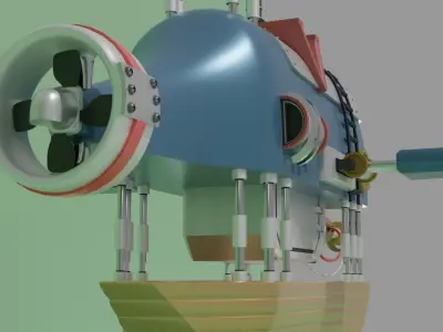 A Mechanical Whale Free 3D model