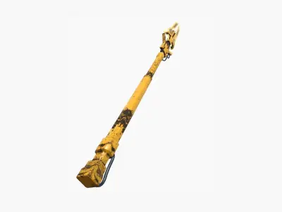 SciFi War Spear A08 Yellow - Character Design Fashion Low-poly 3D model