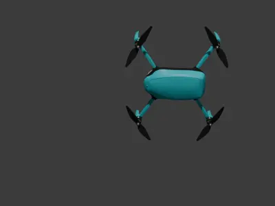Realistic Foldable Drone  Low and High Poly 3D Model 3D model