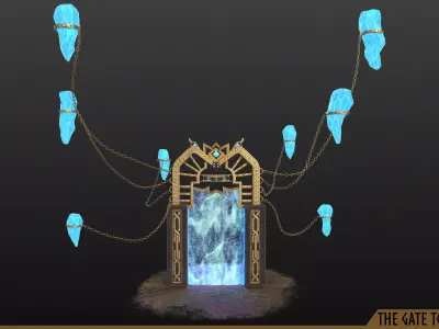 Gate to Valhalla Low-poly 3D model