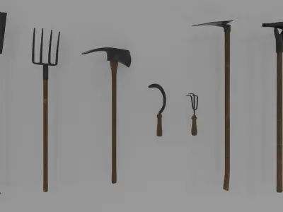 Farm tools pack Free low-poly 3D model
