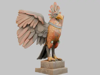 Rooster Statue Low-poly 3D model