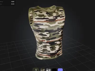 Male camo Military Top game ready UE5 Low-poly 3D model
