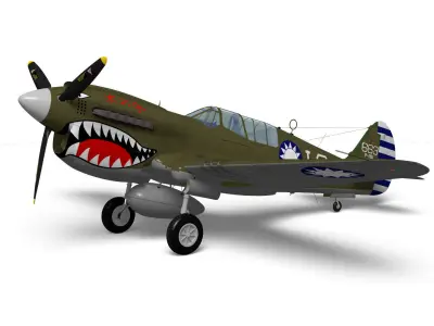 Curtiss P-40N5 Warhawk 3D model