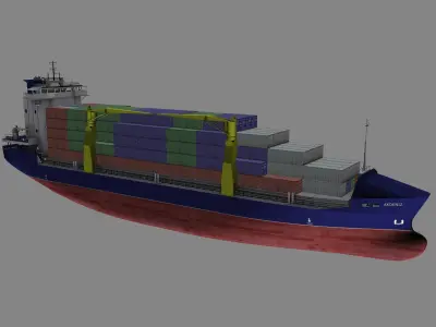 Akdeniz container ship Low-poly 3D model