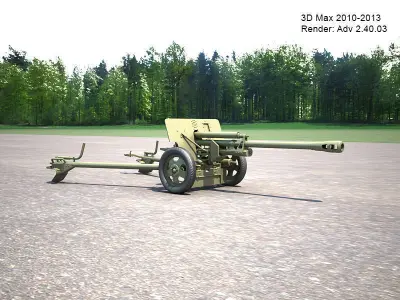 Zis 3 military cannon 3D model
