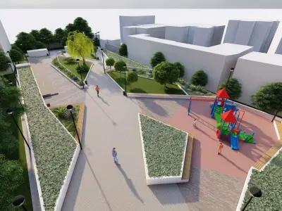 public park-Private Park Landscape 3D model 4