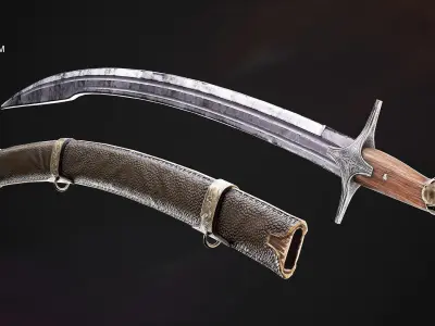 Medieval Saber Low-poly 3D model