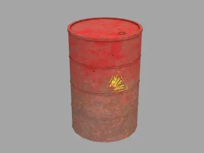 Old Rusty Metal Barrel Low-poly 3D model buy
